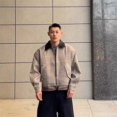 WT94-P77潮流气质慵懒ins简约文艺流行日系新款质量千鸟格夹克，男装夹克，电商B323A
