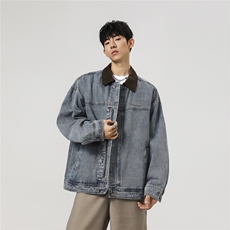 【现货】XZ1218WT4006特价P64美式灯芯绒翻领拼接牛仔外套，男装工装外套，星座1218（原611-3）