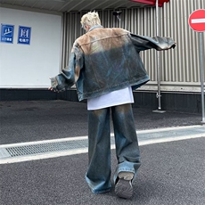 美式夹克做旧复古水洗脏脏外套JK5518P75裤C1083P58，男装夹克，星座1116-2