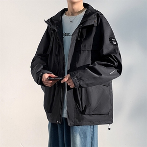 春秋户外冲锋衣男女同款防风防水连帽工装外套登山服夹克2481-P75图片