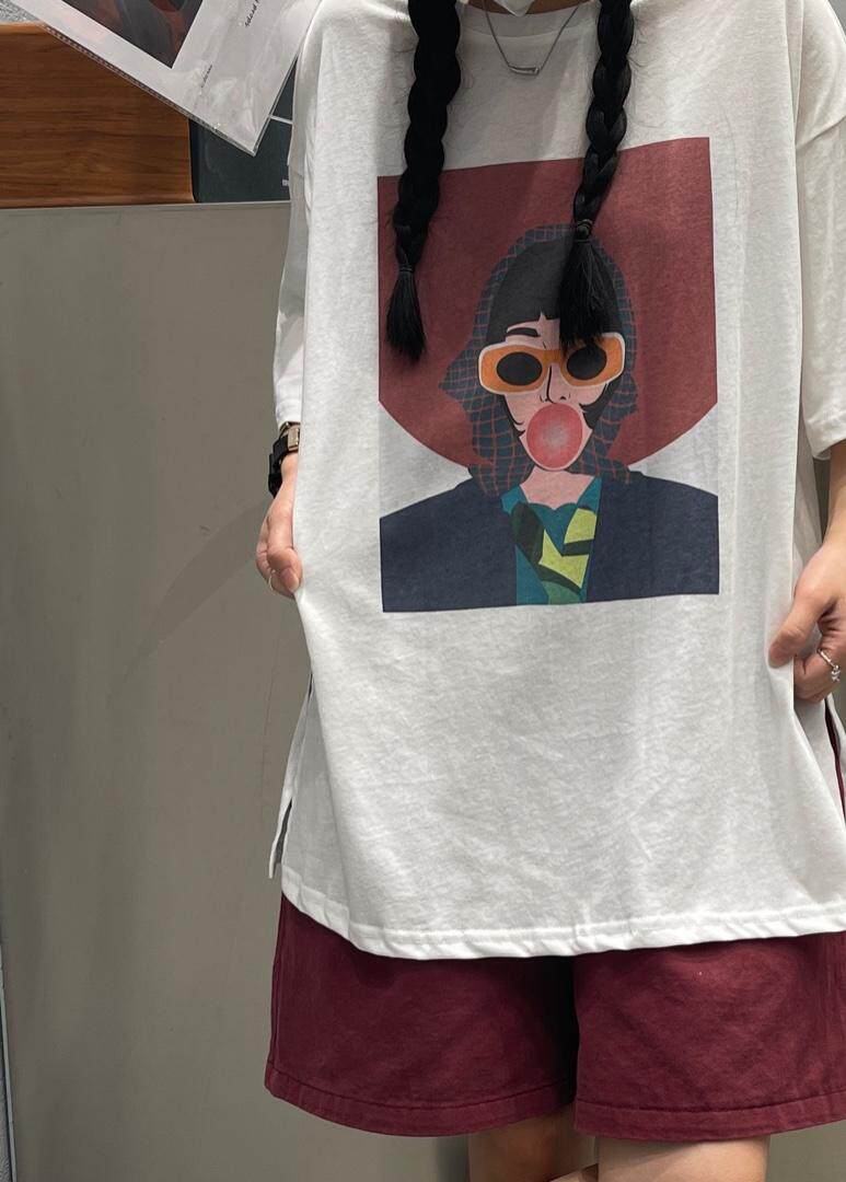 夏季新款大版图案T恤，女装T恤，JIAN.Z 简.站