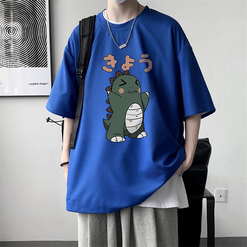 HT73037-P22 华夫格t恤男短袖男大码五分袖 大皂风图片
