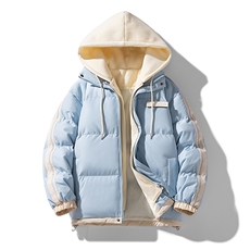 冬季假两件棉服男女同款加厚保暖棉衣棉袄外套M082-特价P63，男装棉衣，电商A007