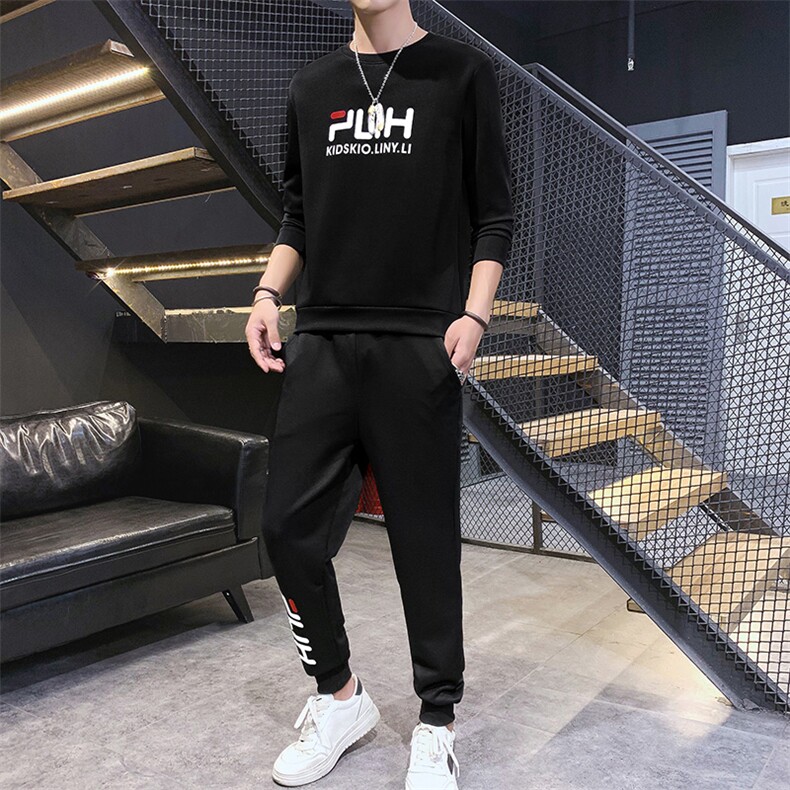 休闲卫衣套装男士秋季韩版潮流帅气两件套圆领跑步运动服S802-P35,男装卫衣,星座509