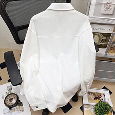 1中性风平铺华夫格工装大码M-5XL情侣女长袖衬衫男CS7754P45控68，男装衬衫，星座226-2