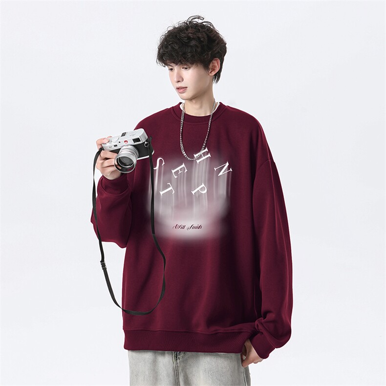 秋季新款潮牌字母印花男wycm8010卫衣圆领仿棉特批28控49,男装卫衣,星座605(原A050)