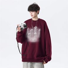 秋季新款潮牌字母印花男wycm8010卫衣圆领仿棉特批28控49，男装卫衣，星座605(原A050)