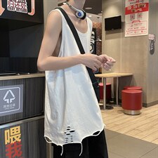 妈见打系列t恤男夏季无袖高街ins潮牌破洞运动背心打底衫T754-P22，男装T恤，星座512-2