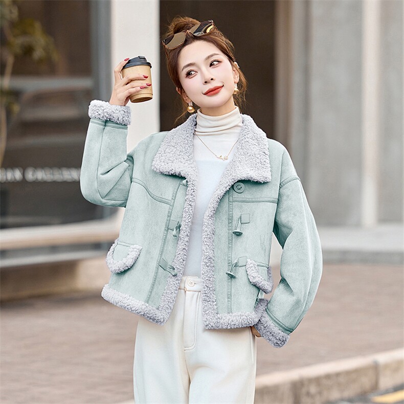 2025冬季新款！亮色系保暖皮毛一体,女装棉衣/棉服,自然秀