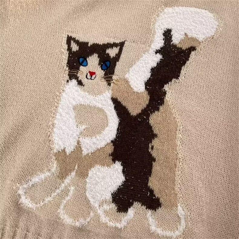 慵懒温柔风可爱猫咪软糯毛衣男秋冬高级感小个子针织上衣M319/P55,男装针织衫/毛衣,星座506B