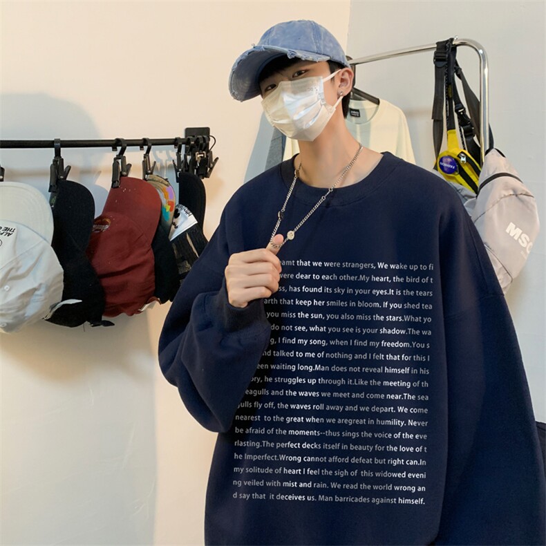 ！圆领卫衣男装港风长袖T恤男外套男WY165-P28,男装卫衣,电商B367