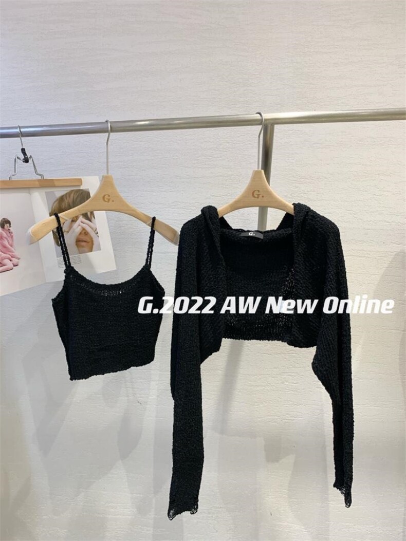 新款针织两件套均码2色现货，其它，G