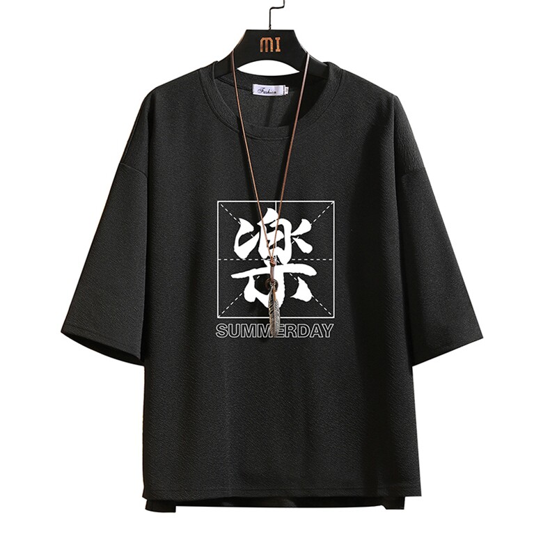 Q11197-P30春夏季七分袖t恤男大码五分袖男短袖中袖砖墙挂拍,男装T恤,电商A040A