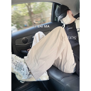 潮美式工装裤宽松直筒显瘦阔腿冲锋裤伞兵裤潮XZ211-1-K2333-P55图片