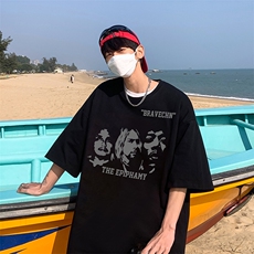 B239-1213-P28个性人物头像抽象印花夏季高克重半袖短袖t恤，男装T恤，星座514-2(原B239)
