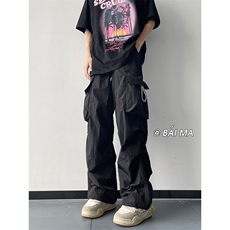 夏季新款多巴胺多口袋工装裤速干宽松休闲裤XZ211-1-K2339-P55，男装工装外套，星座211-1