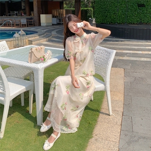 薄纱刺绣蝴蝶结上衣小吊带半身裙套装女2025夏新款绝美气质三件套图片