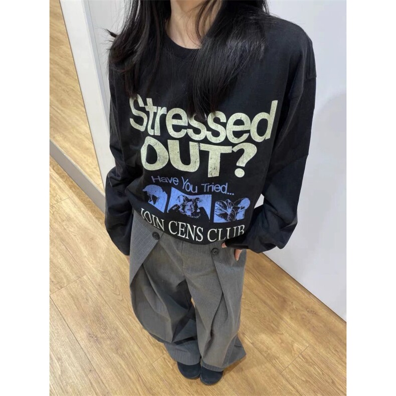 网图现货美式复古字母印花潮圆领长袖T恤打底衫CT827-P29,男装T恤,电商C310