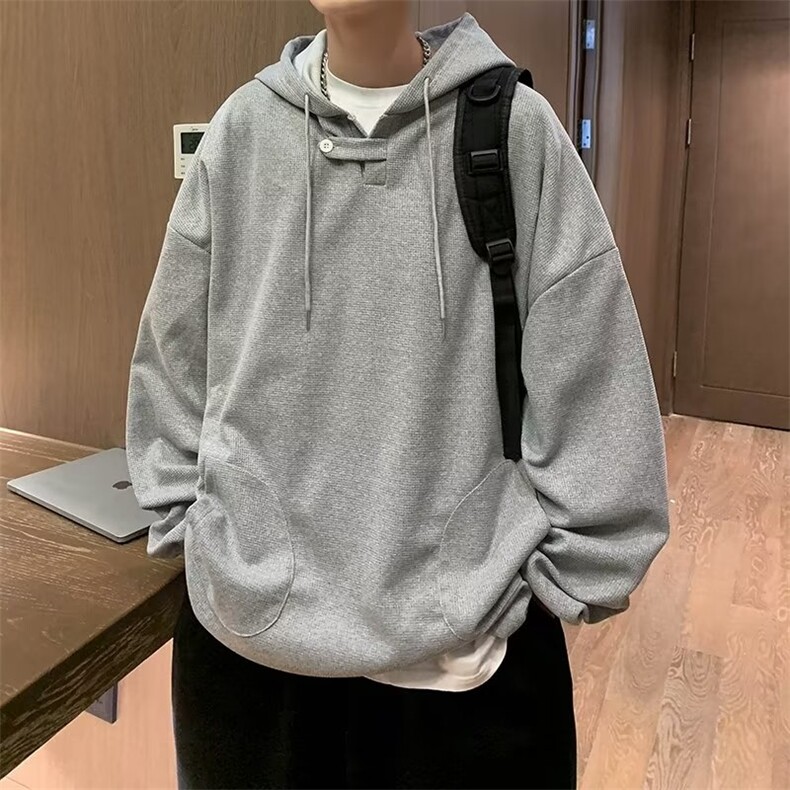 纯色连帽华夫格卫衣薄款外套F74P33,男装卫衣,星座1116-2