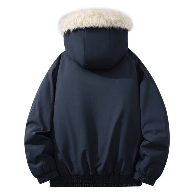 自家图有视频复古加绒毛领外套棉衣新款连帽派克棉服M2572p95,男装棉衣,电商D315