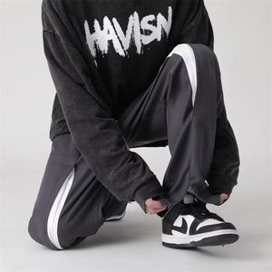 秋新款男士西裤男宽松直筒休闲裤韩版日系百搭纯色长裤X338P35图片
