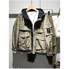 春季薄款工装大兜连帽夹克男潮牌青年痞帅短款休闲冲潮TT8022P92，男装夹克，星座1013-5