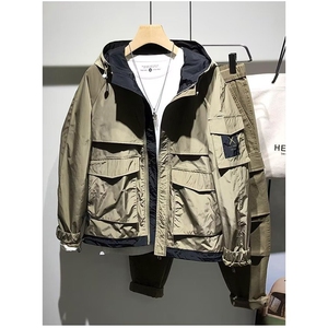 春季薄款工装大兜连帽夹克男潮牌青年痞帅短款休闲冲潮TT8022 P92图片