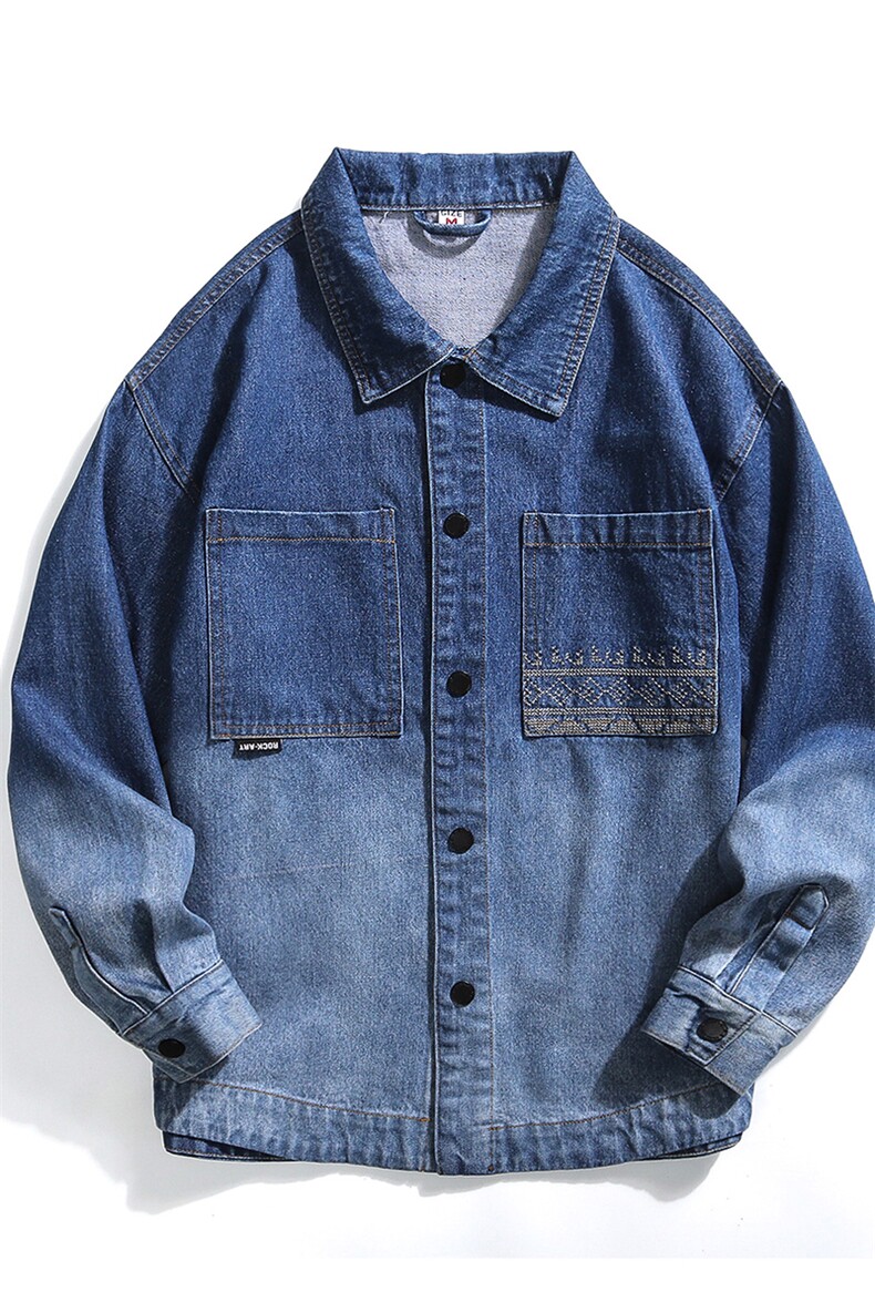 水洗刺绣牛仔夹克春季男士渐变色牛仔外套XZ310B-3-NZ1998--P75,男装工装外套,星座310B-3