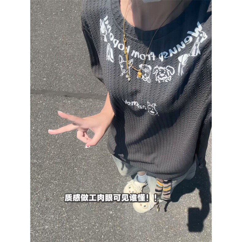 XZ809A/SSS02/特P24/控48 美式圆领坎肩印花背心T恤图片