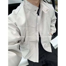 PU皮垫肩夹克男年早秋新款韩版简约百搭休闲宽松外套JK882，男装夹克，星座1116A（原606A-3）