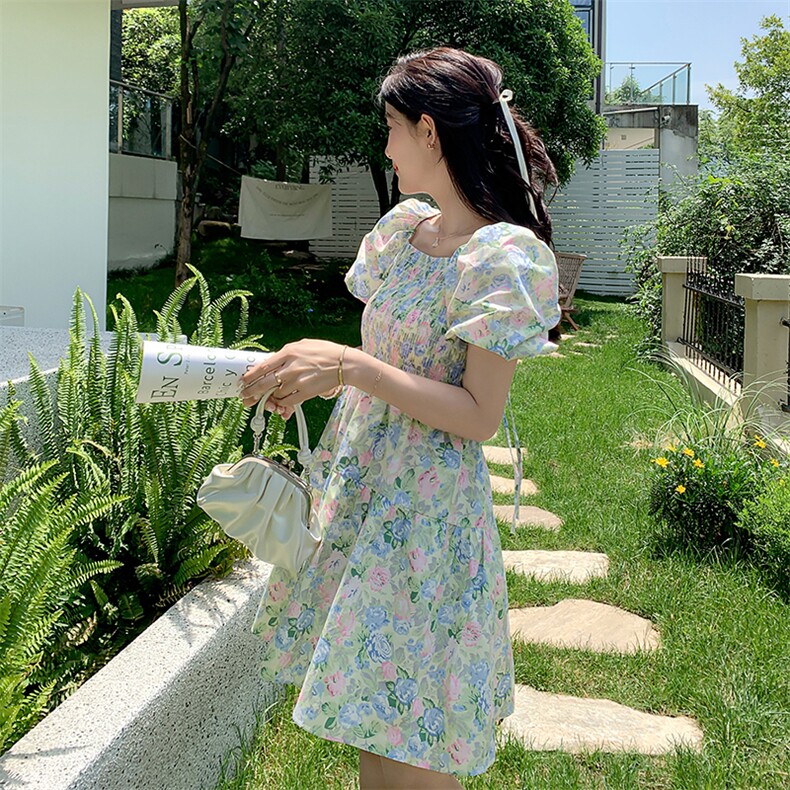 夏季新款碎花短款连衣裙B190-82373-P100-K148,女装连衣裙,一九零
