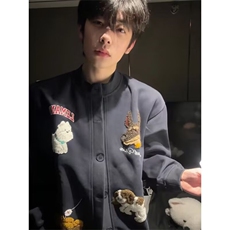【有货】DV593-批60新款百搭日系流行潮流时尚文艺卫衣刺绣纯棉，男装针织衫/毛衣，星座603-2