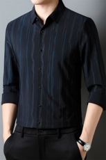 H60093钱塘2020-3秋装新款百搭时尚休闲简约中年男士长袖P83，男装衬衫，钱塘207-3