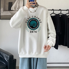 Y2478P38主推2024秋季ins潮男士潮趣印花卫衣时尚圆领宽松上衣，男装卫衣，星座510A-1