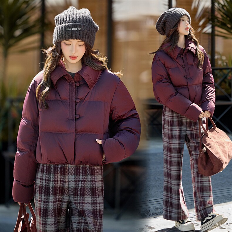 水衣源2767款时尚纯色短款洋气加厚保暖羽绒服女冬季潮品,女装羽绒服,水衣源