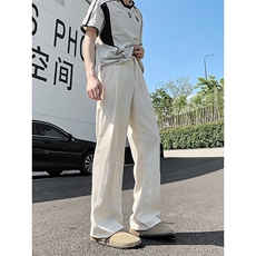 XK439-特P38夏冰丝凉感西裤美式垂感宽松微喇直筒男休闲长裤潮，男装西裤，电商A178