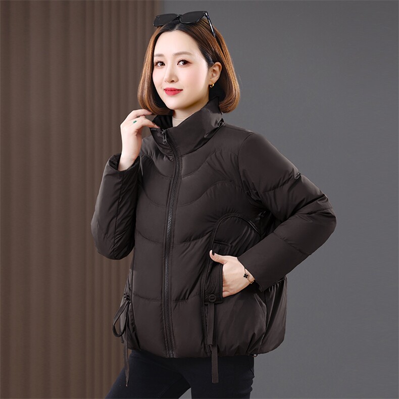 冬季新款2024年羽绒服女加厚短款防风经典立领白鸭绒,女装羽绒服,涵誉