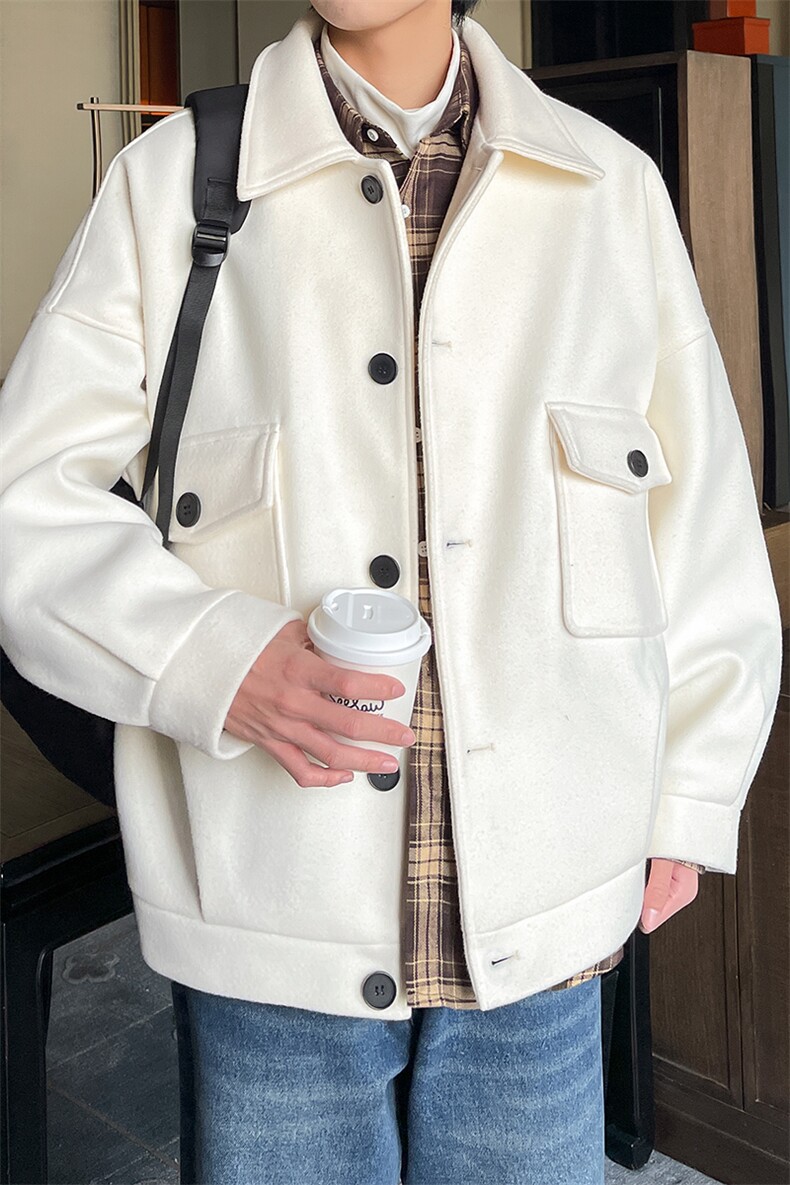 毛呢大衣oversize宽松大口袋呢子韩版潮男士夹克A071-JK106-P98,男装夹克,电商A071