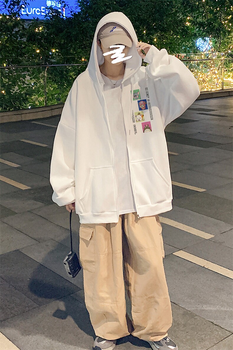 ！秋冬季开衫男士连帽卫衣男港风ins韩版潮流上衣男KS268-P45,男装卫衣,电商B371