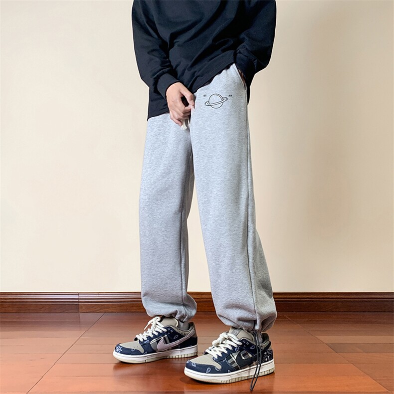 可束脚加厚加绒运动裤男大码宽松直筒卫裤男K13238-P35加绒-P45,男装休闲裤,电商A040