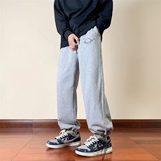 可束脚加厚加绒运动裤男大码宽松直筒卫裤男K13238-P35加绒-P45，男装休闲裤，电商A040