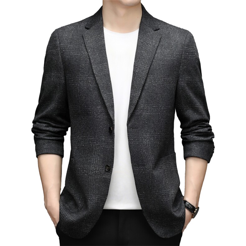 2023冬季羊毛呢外套男士商务休闲单西服宽松休闲西装YL6503-P305,男装西服,电商B212（原钱塘6029）