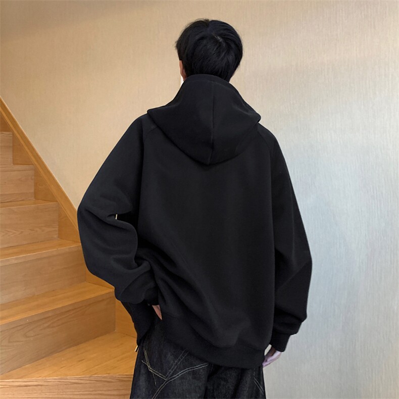 美式拼接格子卫衣男女款秋季潮牌重磅硬挺连帽衫cleanfit情侣外套,男装卫衣,电商A022