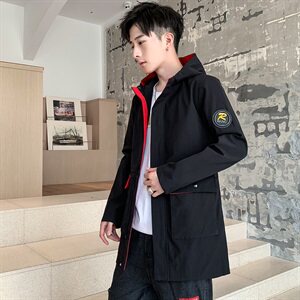 2021秋冬连帽工装风衣中长款夹克男外套男棉衣外套A112-JK121-P80图片