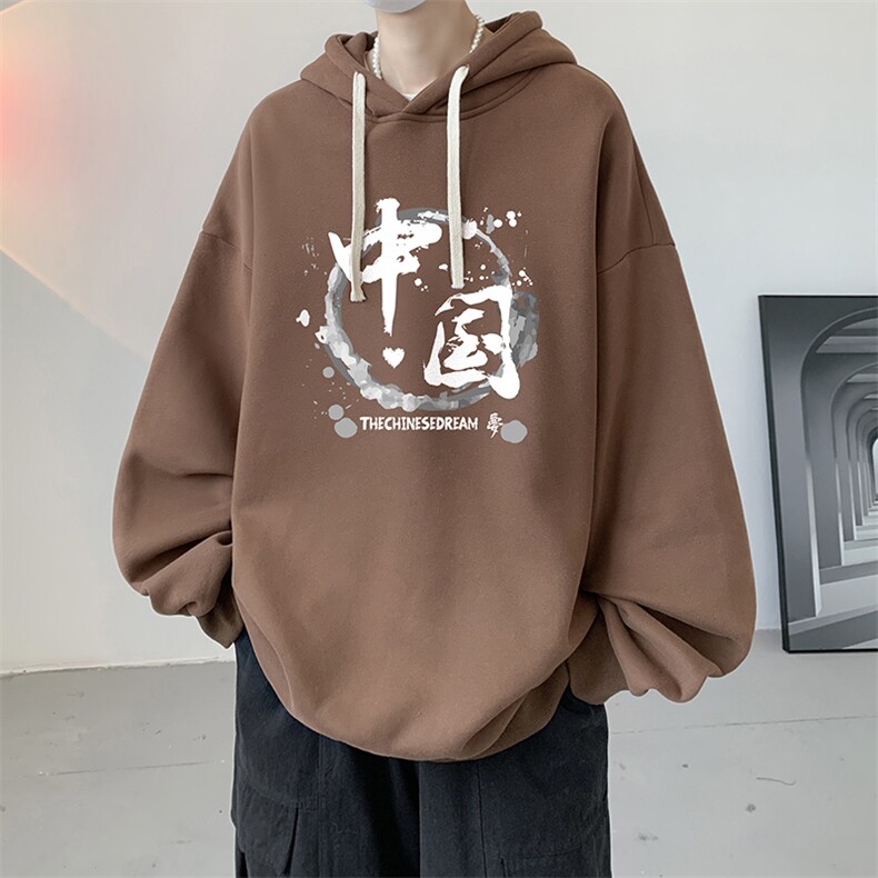 连帽卫衣男大码运动服帽衫外套WY2134-P35加绒款-P40,男装卫衣,电商A040