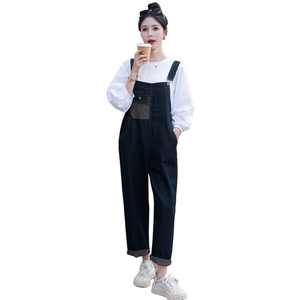 时尚套装女2025春装新款女装韩版气质显瘦两件套背带裤套裤图片