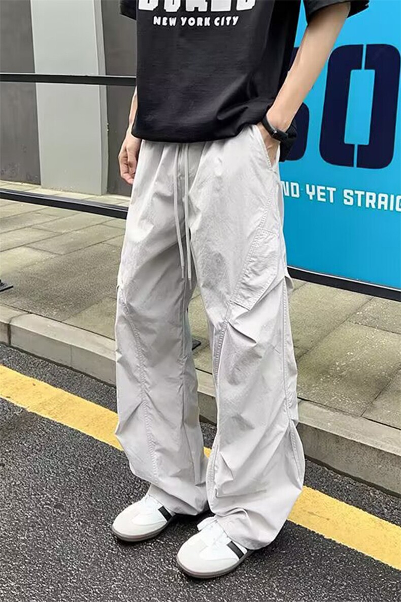 2025夏季新款户外速干褶皱伞兵裤子男美式斜切冲锋裤-A2166TP35,男装休闲裤,电商B241