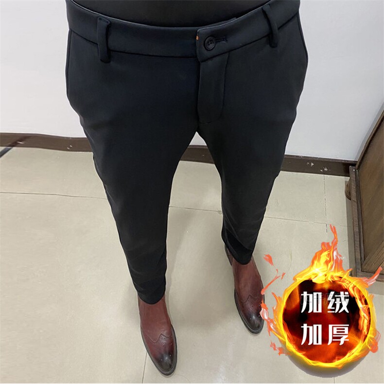 2025冬季新款长裤加绒休闲小脚西裤DS10301特批52，男装西裤，电商B368