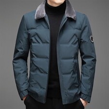21新款商务休闲羊羔毛翻领宽松休闲时尚羽绒服外套F31/2210-P185