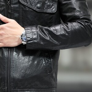F28058海宁2023冬季新款男式皮衣男头层油蜡牛皮皮衣P680，男装皮衣，电商B360